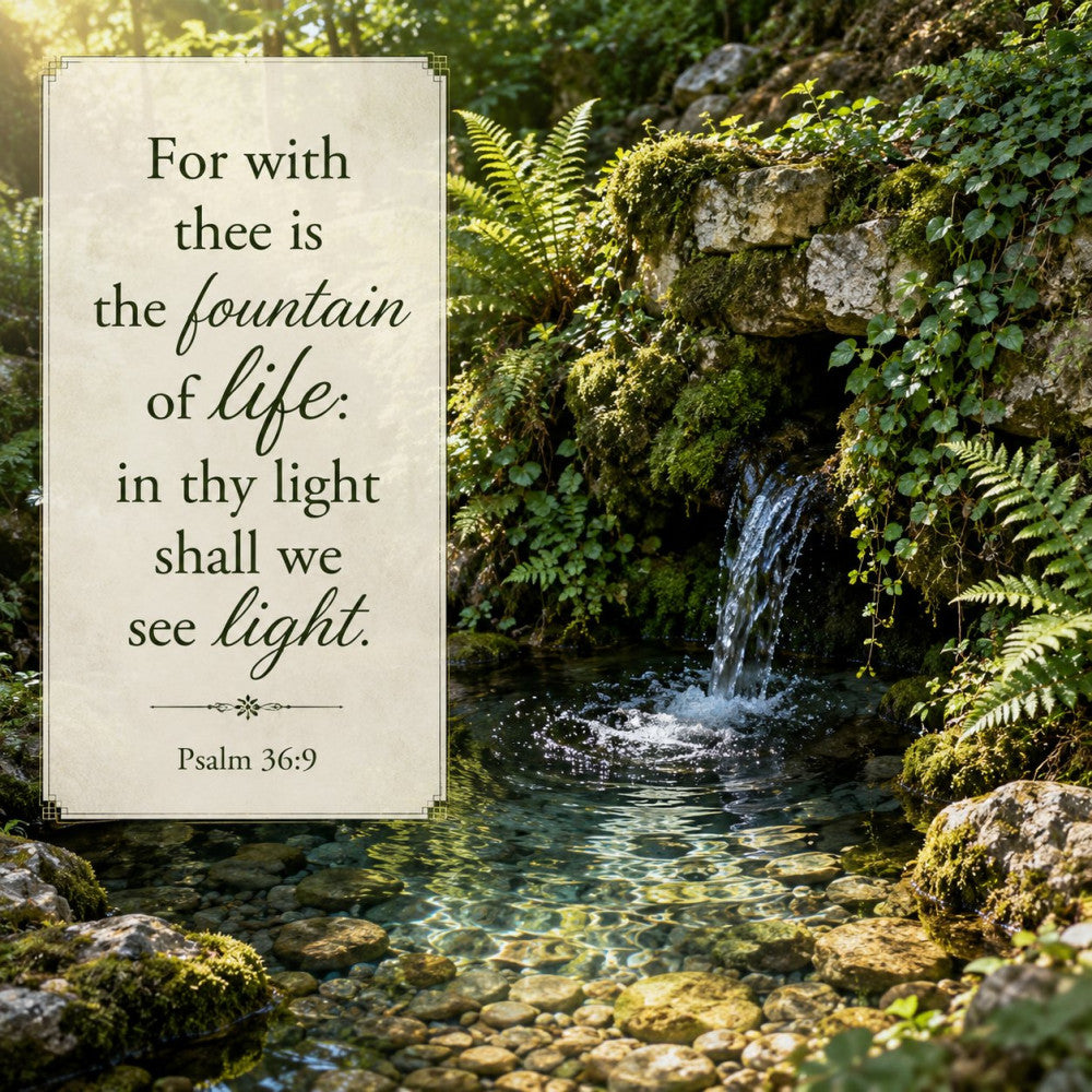 forest green, moss green, sage green, stone gray, cream, beige, nature, botanical, woodland, waterfall, stream, ferns, ivy, scripture, religious, inspirational, spiritual, psalm, quote, elegant, traditional, rustic, calming, peaceful, nature lover, garden, spring, summer, wall hanging, home decor