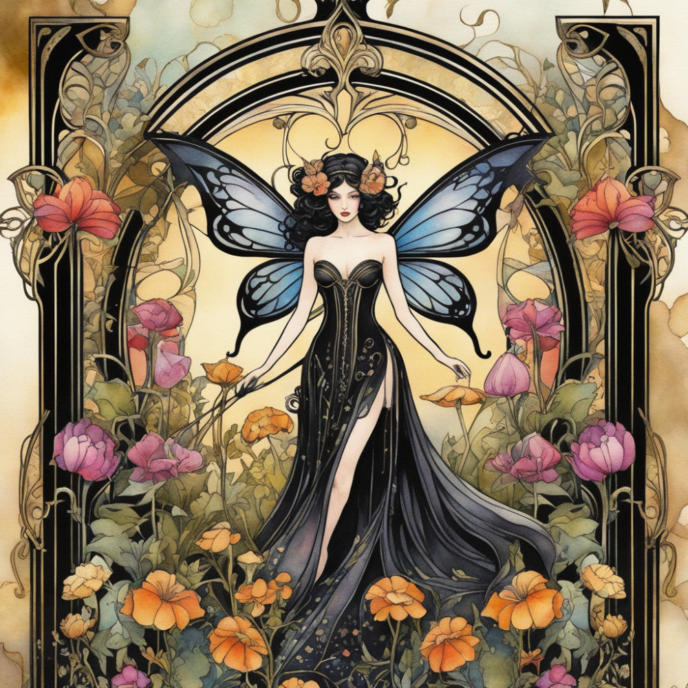 Art Nouveau Fairies Fabric Panel 17