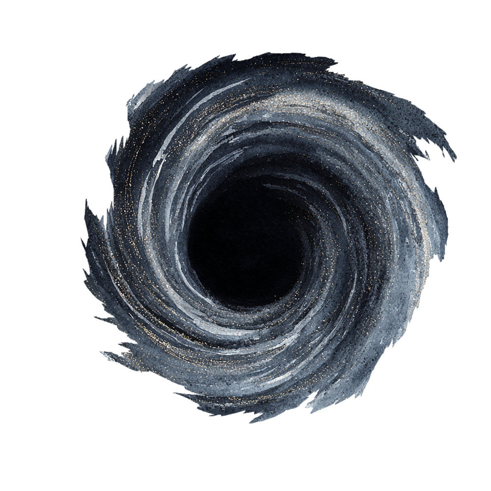 charcoal gray, dark gray, metallic gold, black, abstract, circular, spiral, swirl, modern, contemporary, elegant, textured, cosmic, celestial, night sky, starry, glittery, dimensional, monochromatic, minimalist, sophisticated, eye-catching, wall art, home decor, accent fabric, artistic