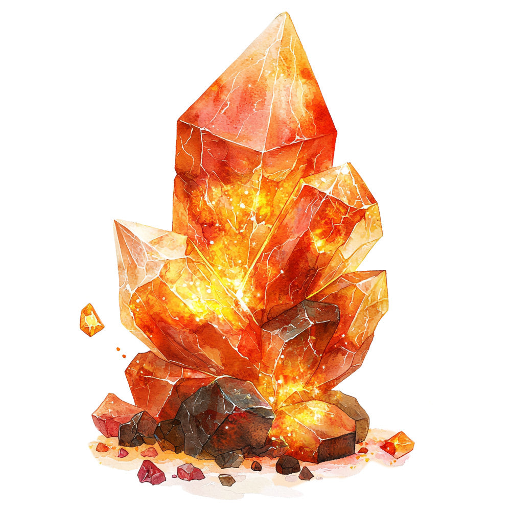 Fire Moon Crystals Fabric Panel 34