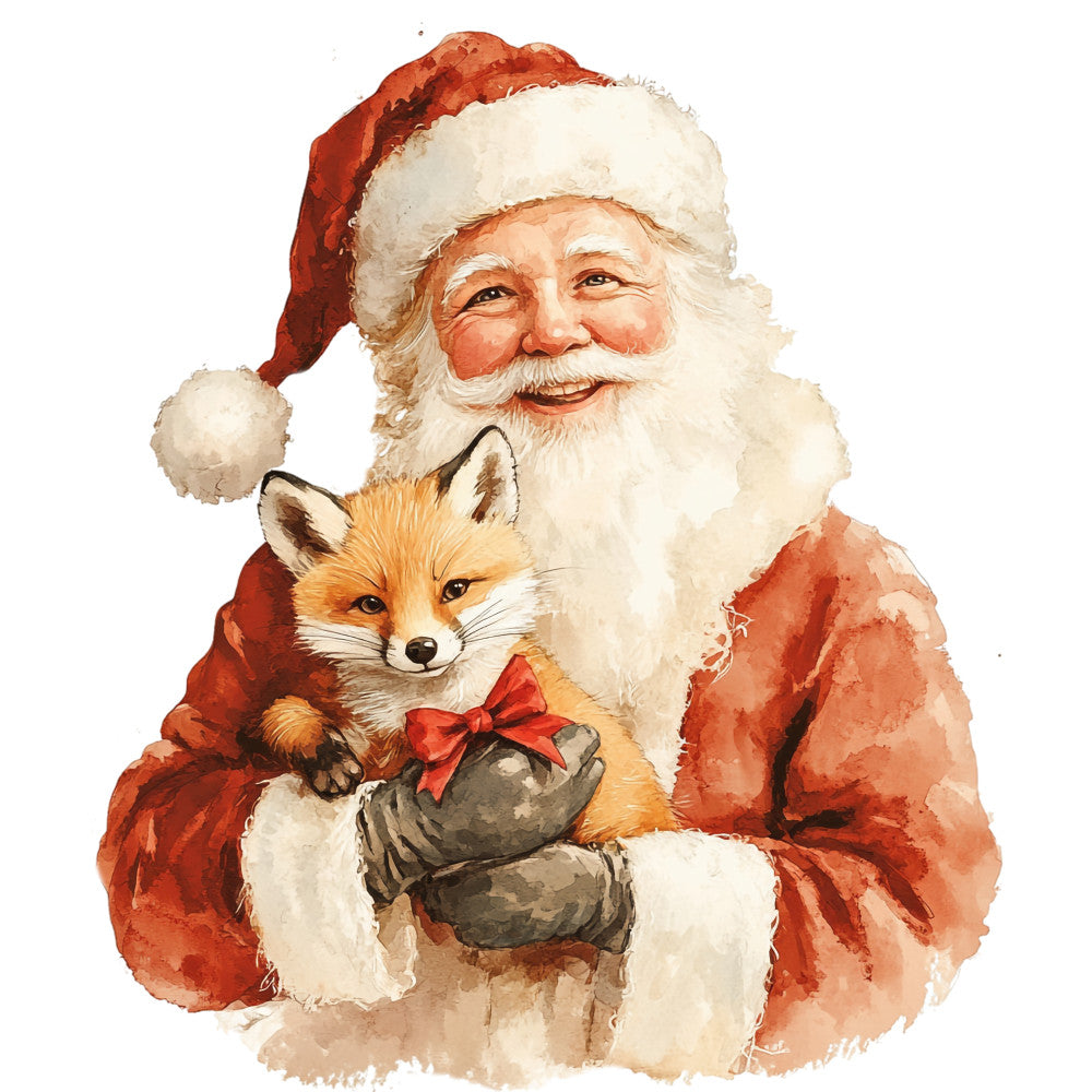 Watercolor Santa Claus Fabric Panel 6