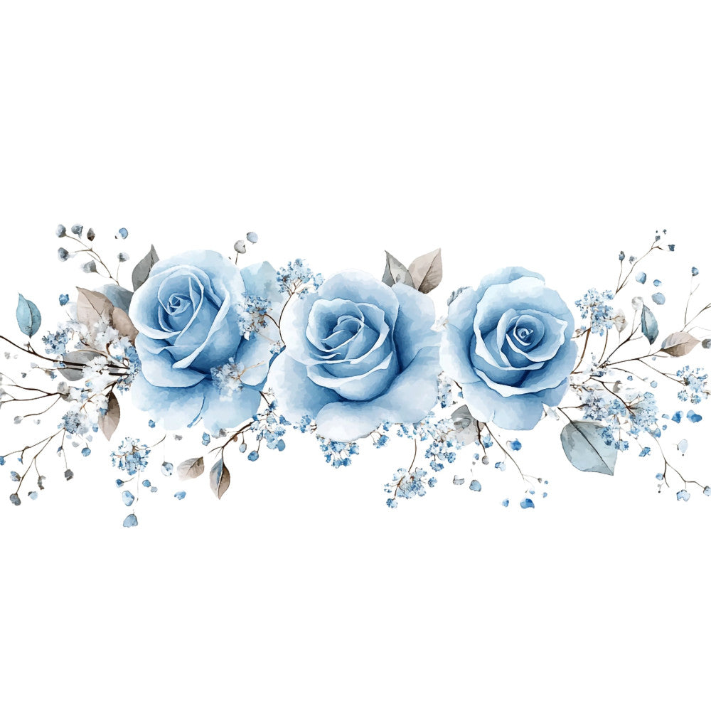 blue roses, light blue, sky blue, pale blue, dusty blue, baby blue, soft blue, watercolor roses, floral, botanical, roses, delicate flowers, baby's breath, greenery, gray leaves, beige accents, elegant, romantic, vintage, soft, gentle, spring, wedding, feminine, nature inspired, garden flowers, watercolor style, dreamy, pastel, wedding theme