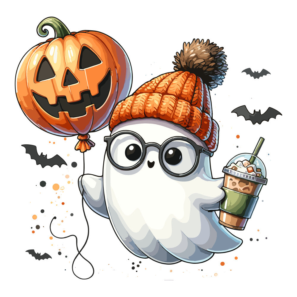 Ghost and Pumpkin Fabric Panel 12