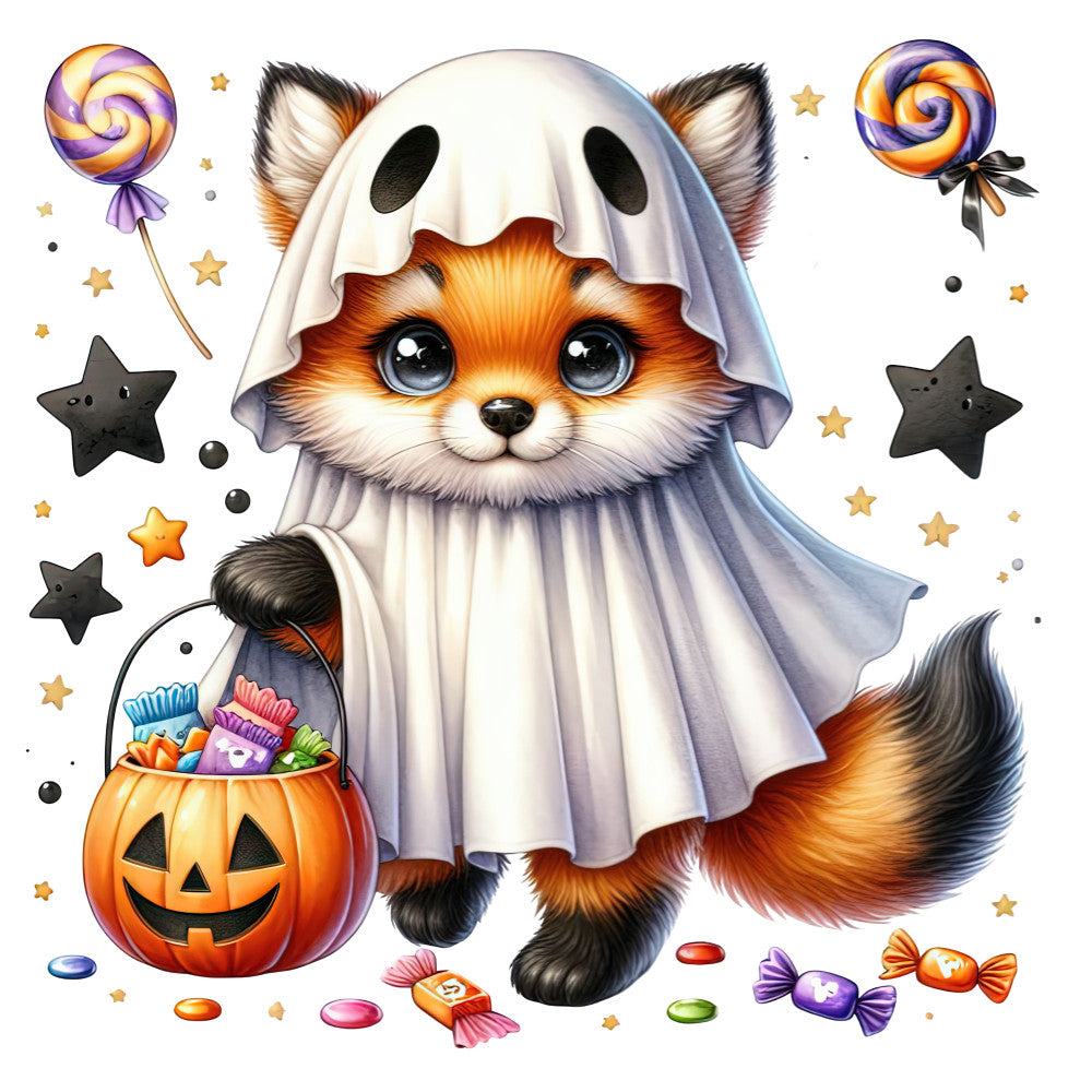 Halloween Wonder Animals Fabric Panel 2