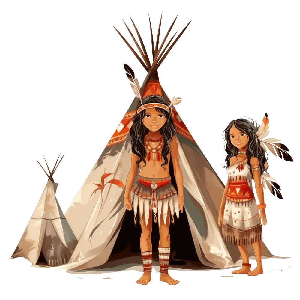 Life Of Native American Fabric Panel 1