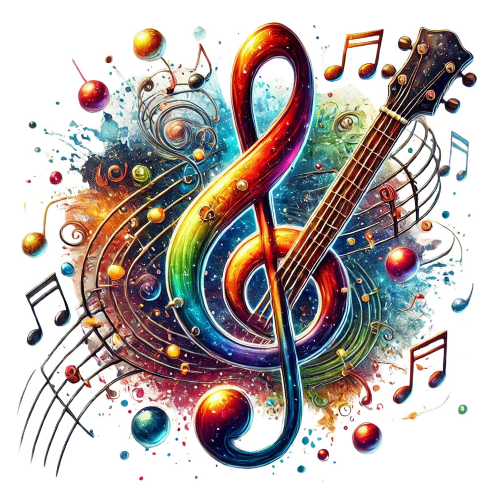 Musical Notes Fabric Panel 24