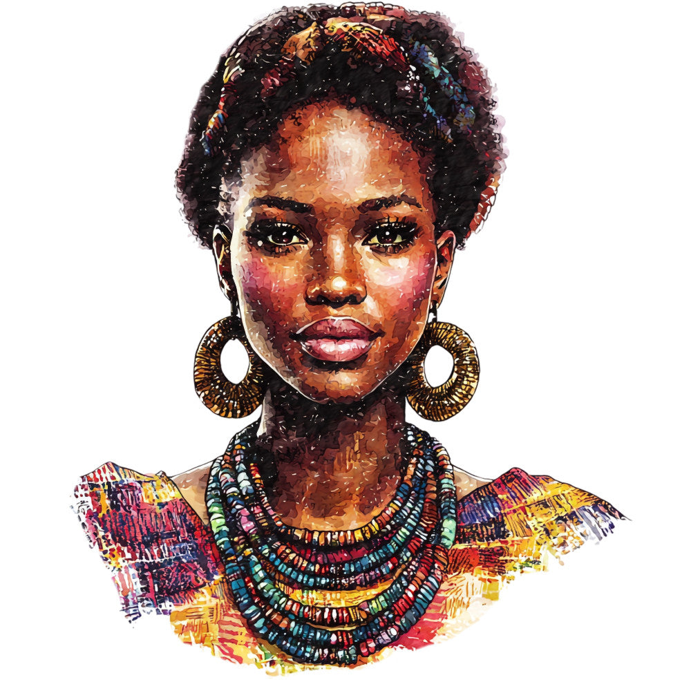 Watercolor Africa Fabric Panel 25