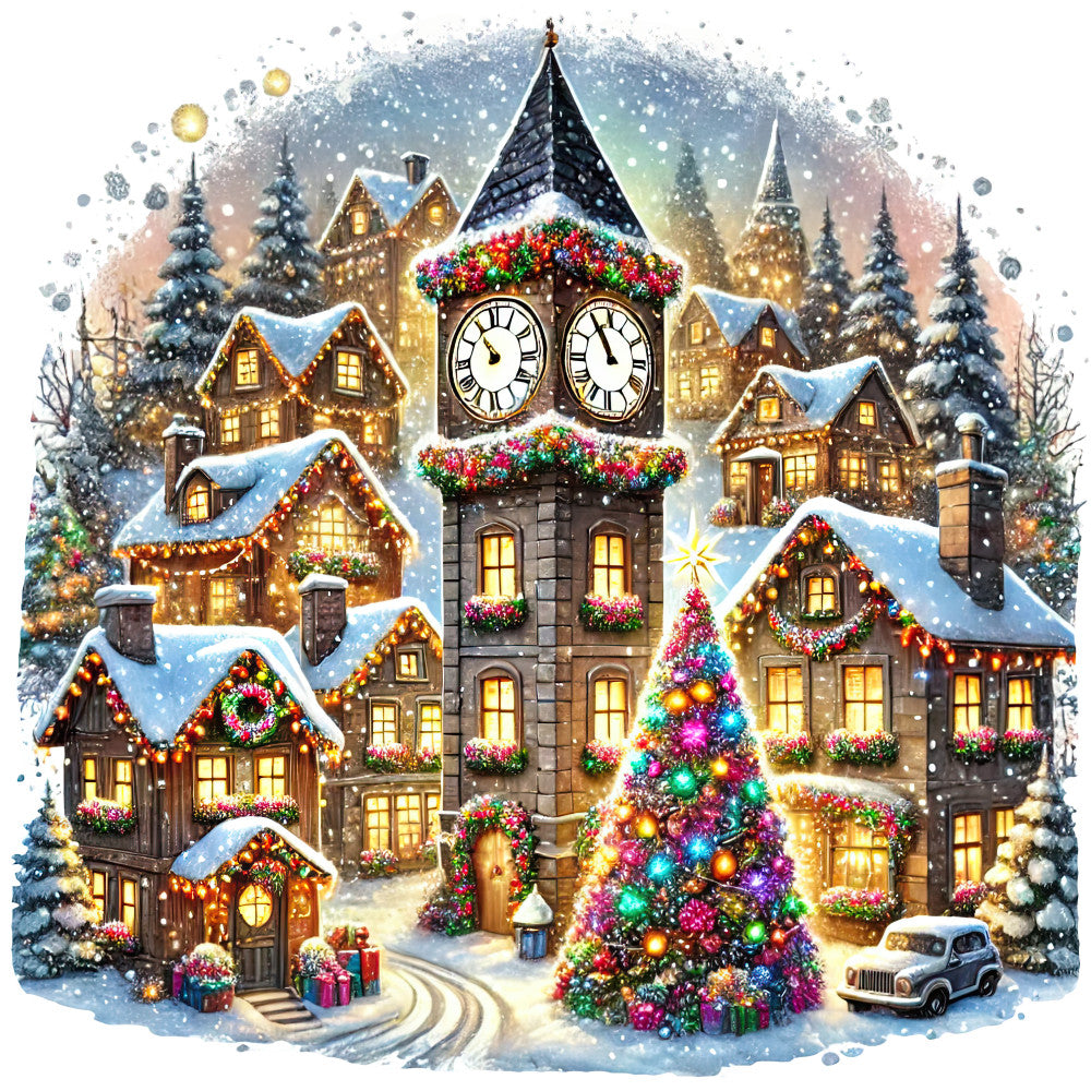 Christmas Villages Fabric Panel 30