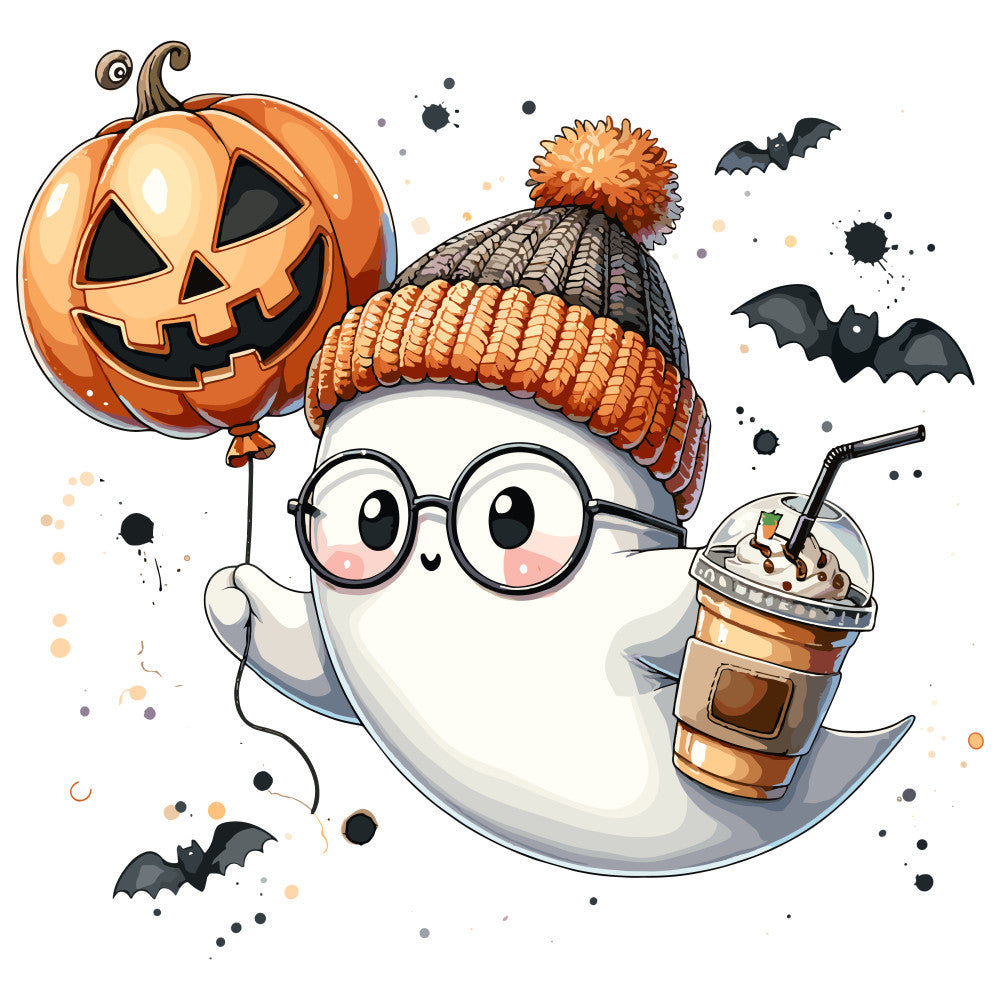 Ghost and Pumpkin Fabric Panel 9