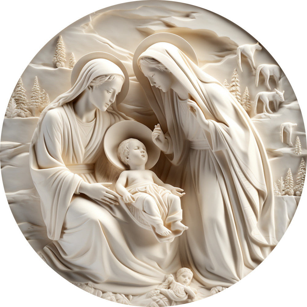 Nativity Christmas Ornaments Fabric Panel 30