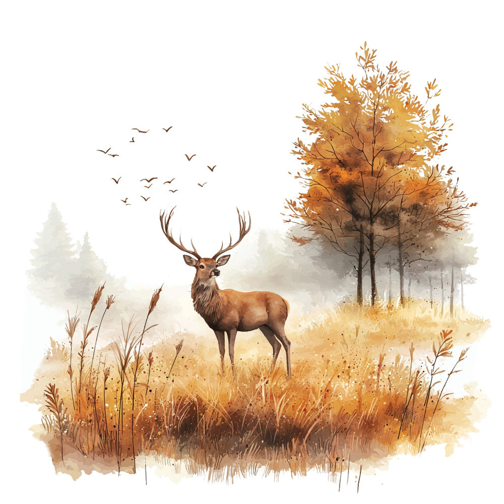 Deer in Nature Fabric Panel 1
