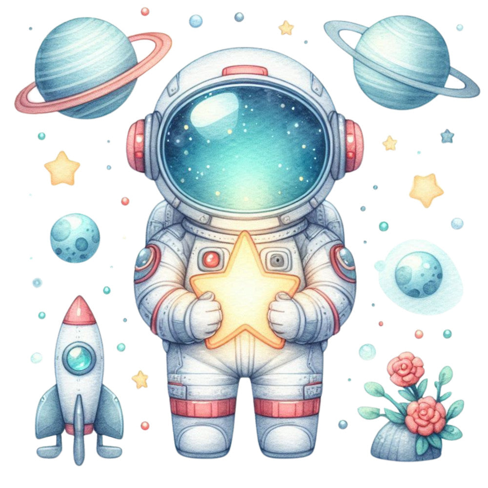 Cute Little Astronaut Fabric Panel 18