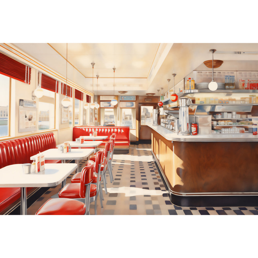 Retro Diner Fabric Panel 4