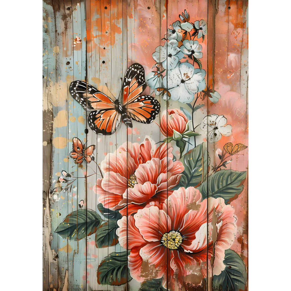 Rustic Butterfly Wall Art Fabric Panel 8