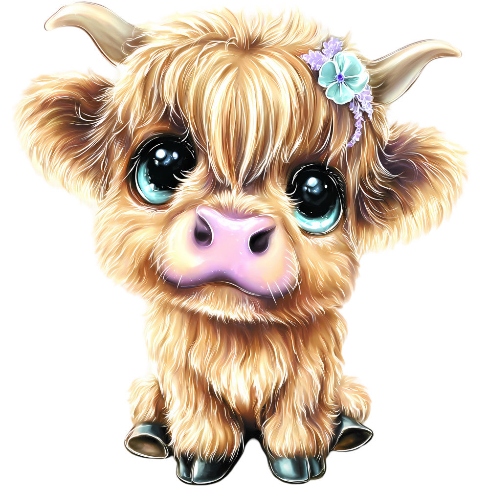 Adorable Highland Cows Fabric Panel 61
