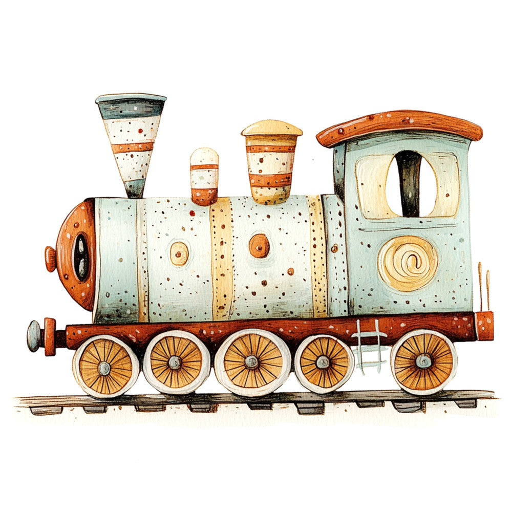 Cute Trains Fabric Panel 18
