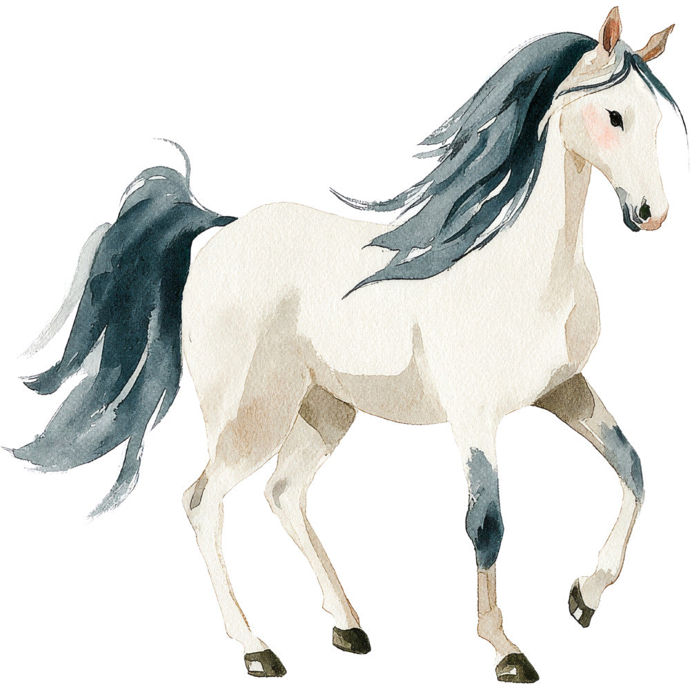 Watercolor Horses Fabric Panel 44