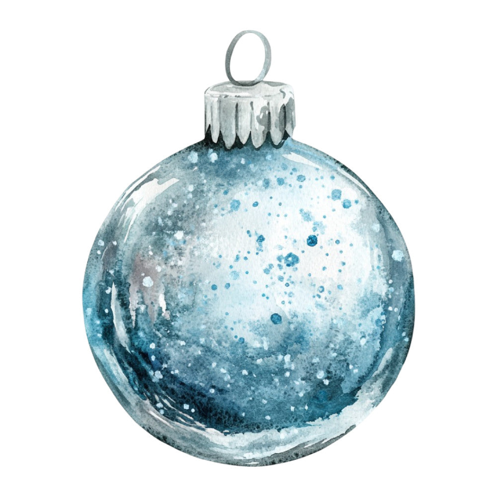 Watercolor Christmas Ornaments Fabric Panel 29