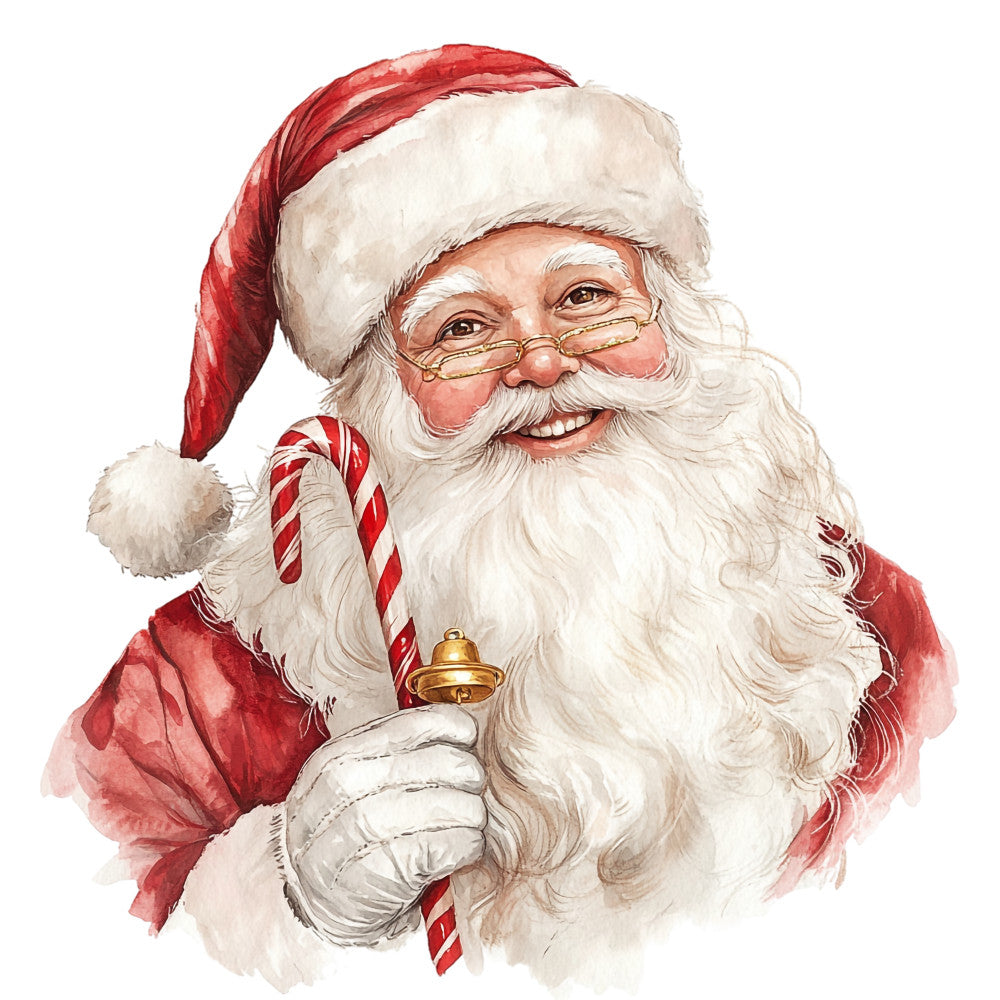 Watercolor Santa Claus Fabric Panel 12