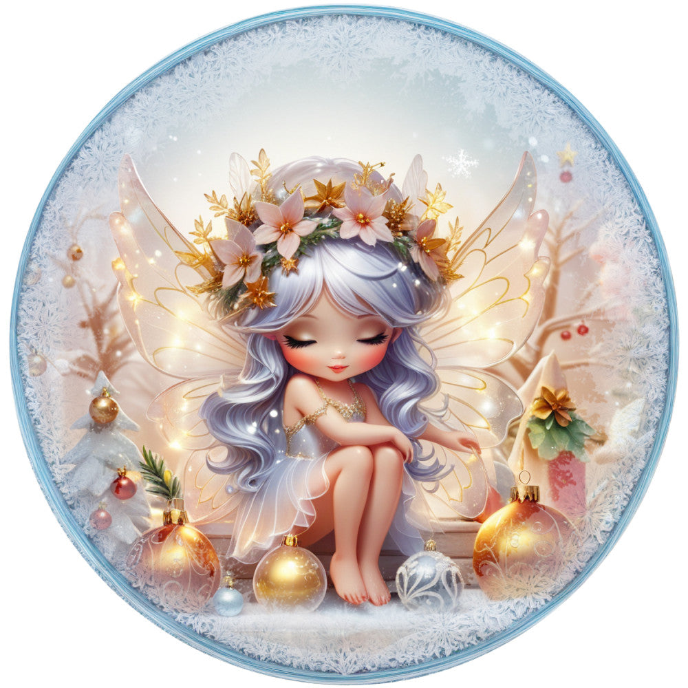 Winter Fairy Ornament Fabric Panel 37