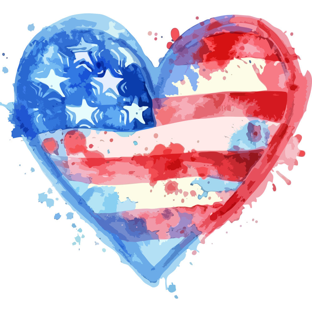 Watercolor 4th of July Fabric Panel 6