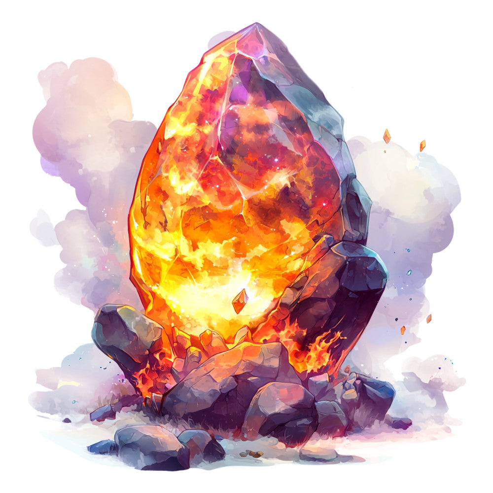 Fire Moon Crystals Fabric Panel 15