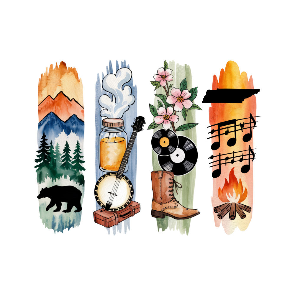 Brushstroke State Fabric Panel 15