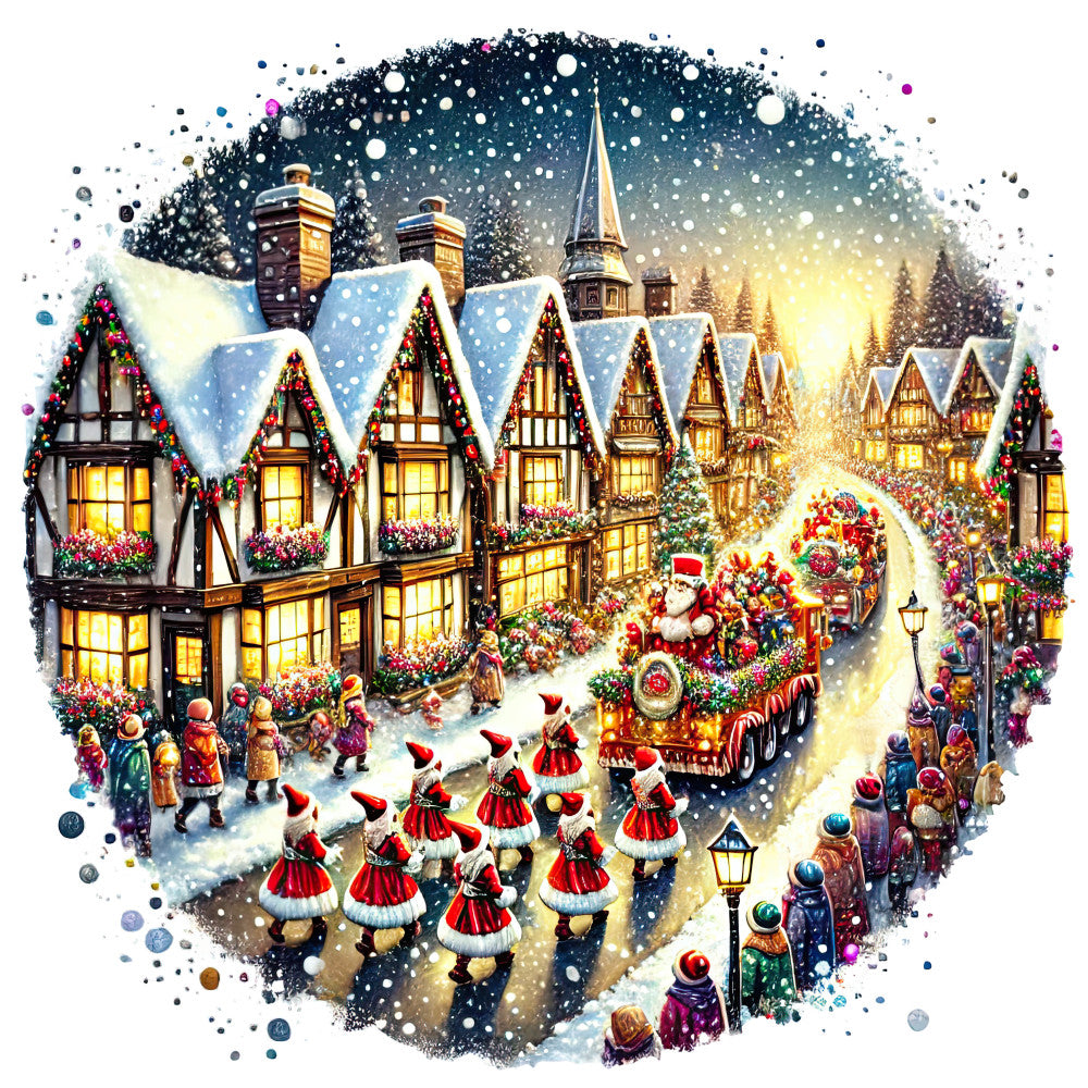 Christmas Villages Fabric Panel 6