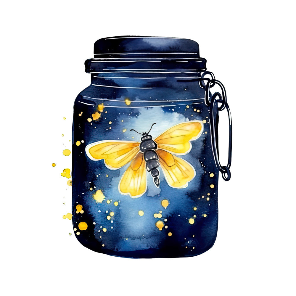 Fireflies in a Jar Fabric Panel 8