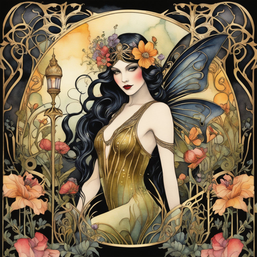 Art Nouveau Fairies Fabric Panel 6