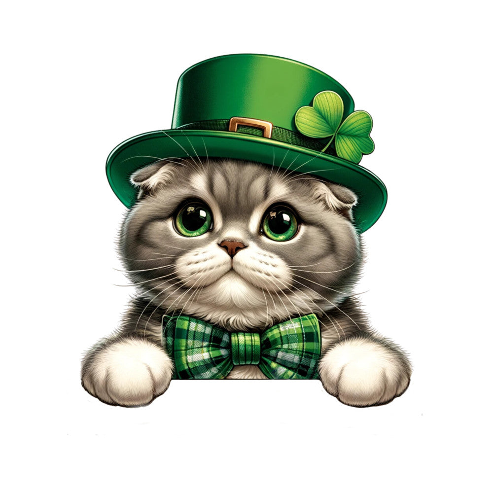 St Patricks Day Cat Fabric Panel 12
