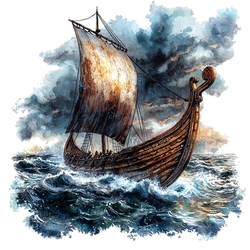 Viking Ships Fabric Panel 3