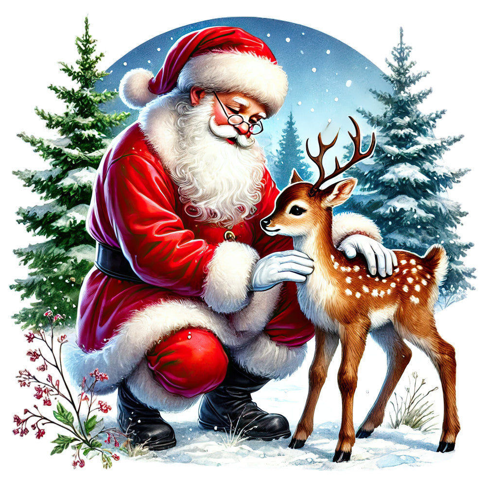 Santa Claus Scenes Fabric Panel 18