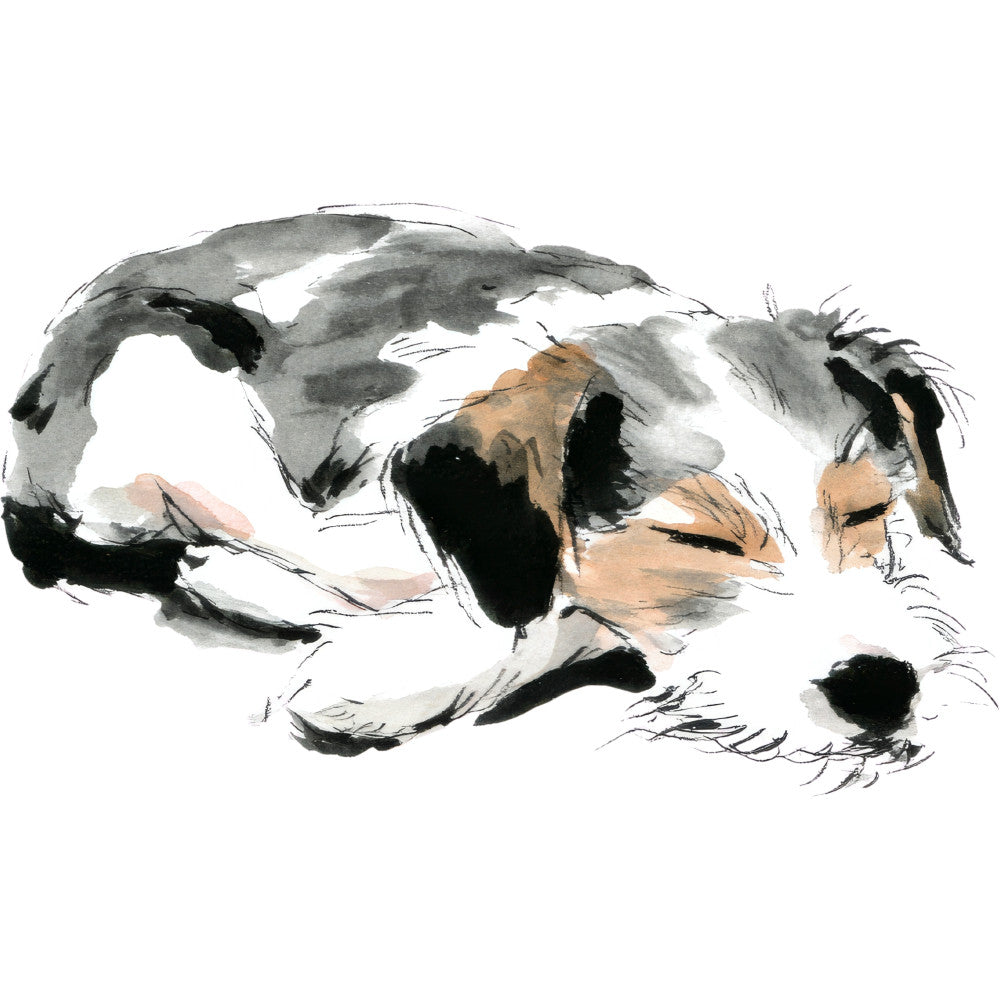 Handdrawn Doodle Dog Fabric Panel 9