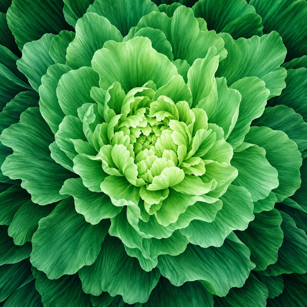 lime green, pale green, chartreuse, sage green, forest green, peony, floral, botanical, nature, garden, flower, layered petals, spring, summer, elegant, romantic, feminine, modern botanical, detailed, close-up, macro, vibrant green, light green, dark green, nature-inspired, decorative, artistic, naturalistic, home decor, wall art