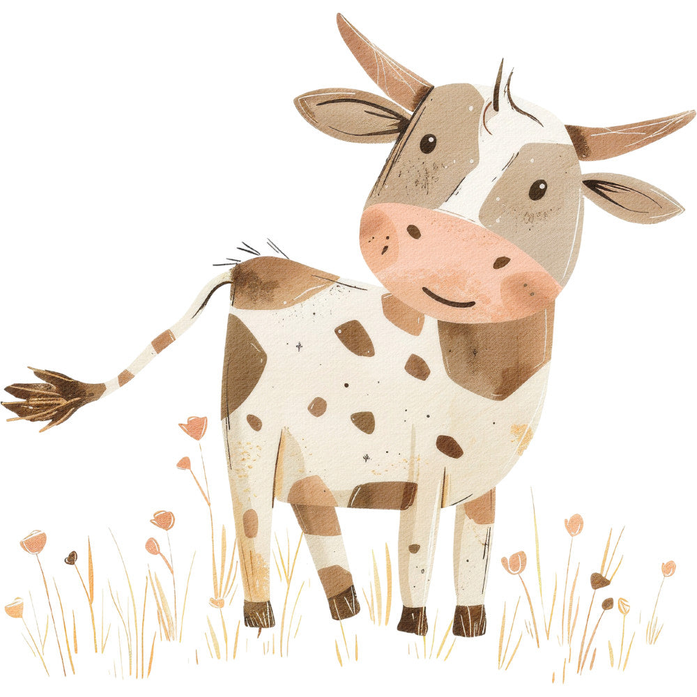 Watercolor Farm Fabric Panel 64