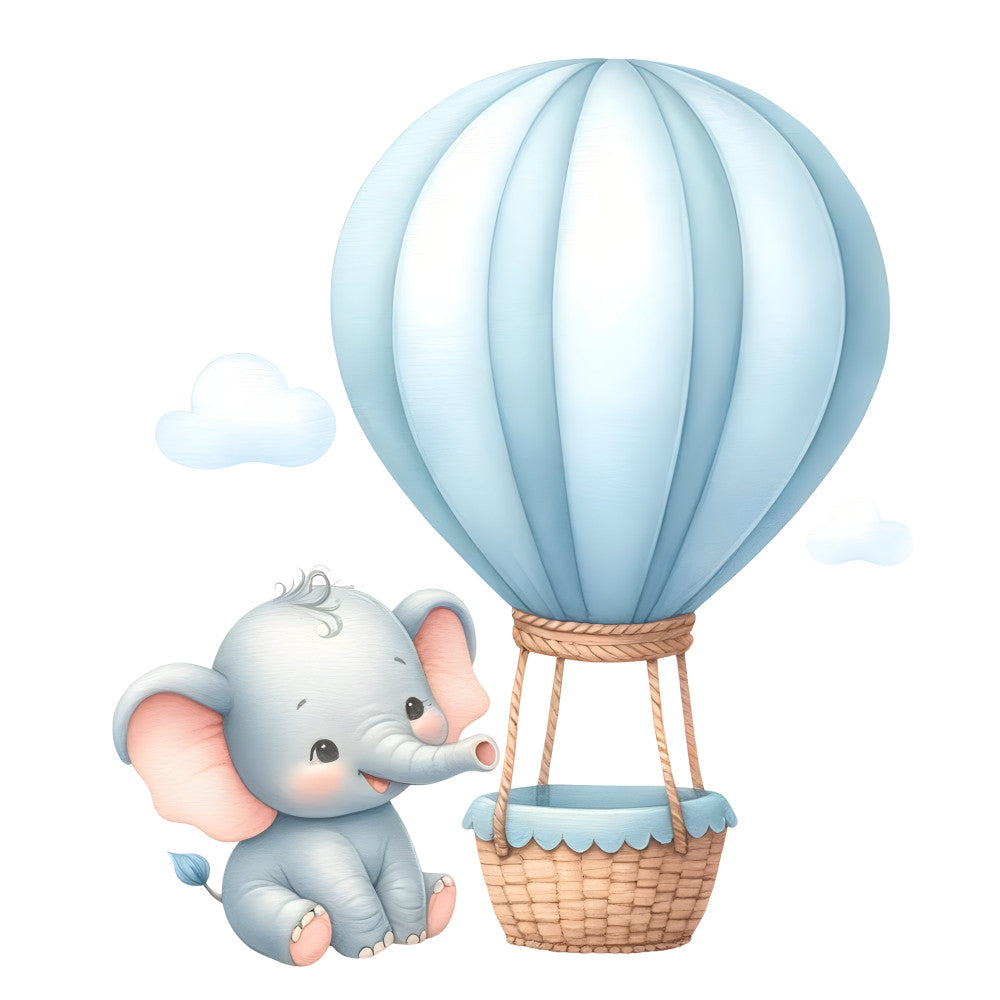 Baby Boy Elephant Fabric Panel 20