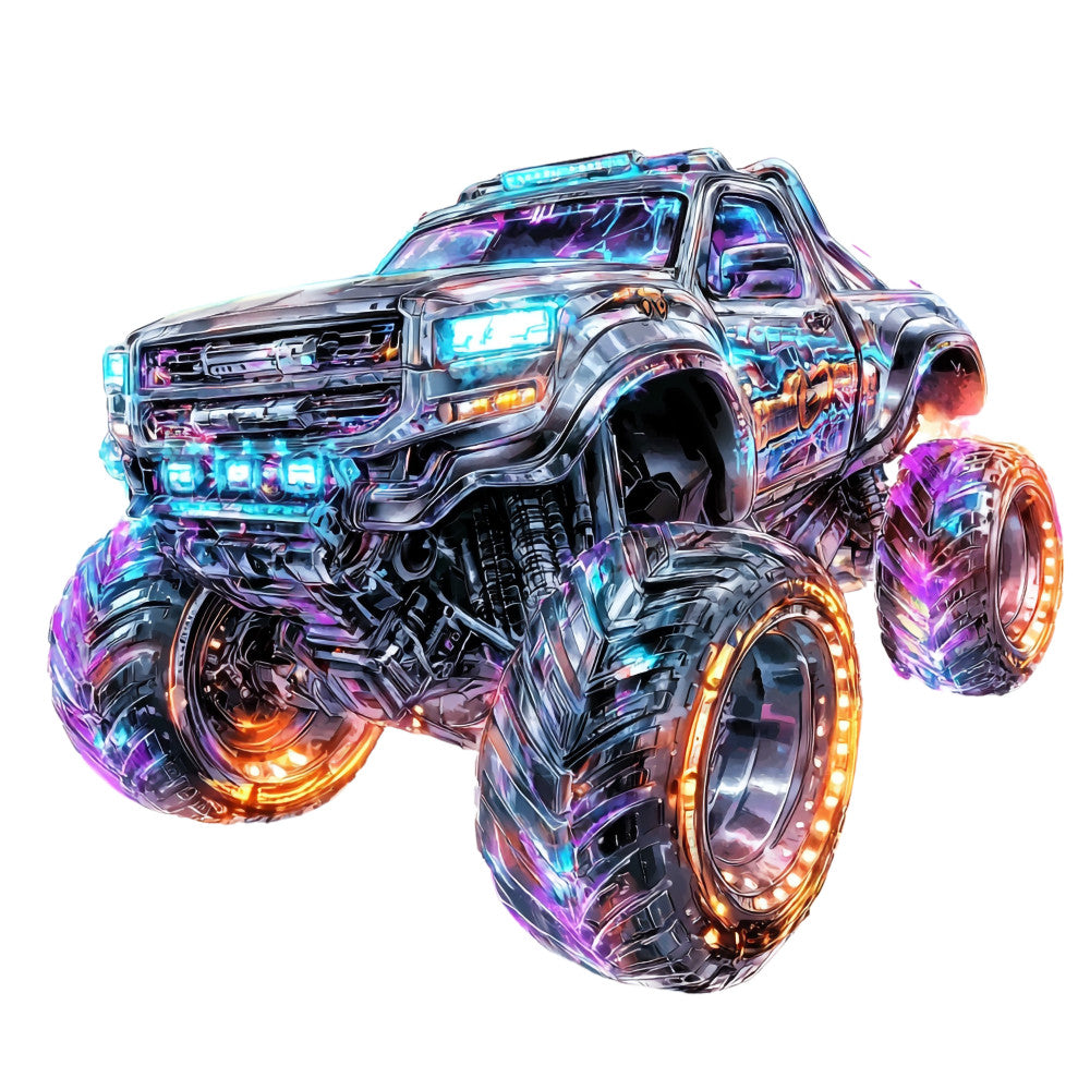 Monster Truck Show Fabric Panel 19