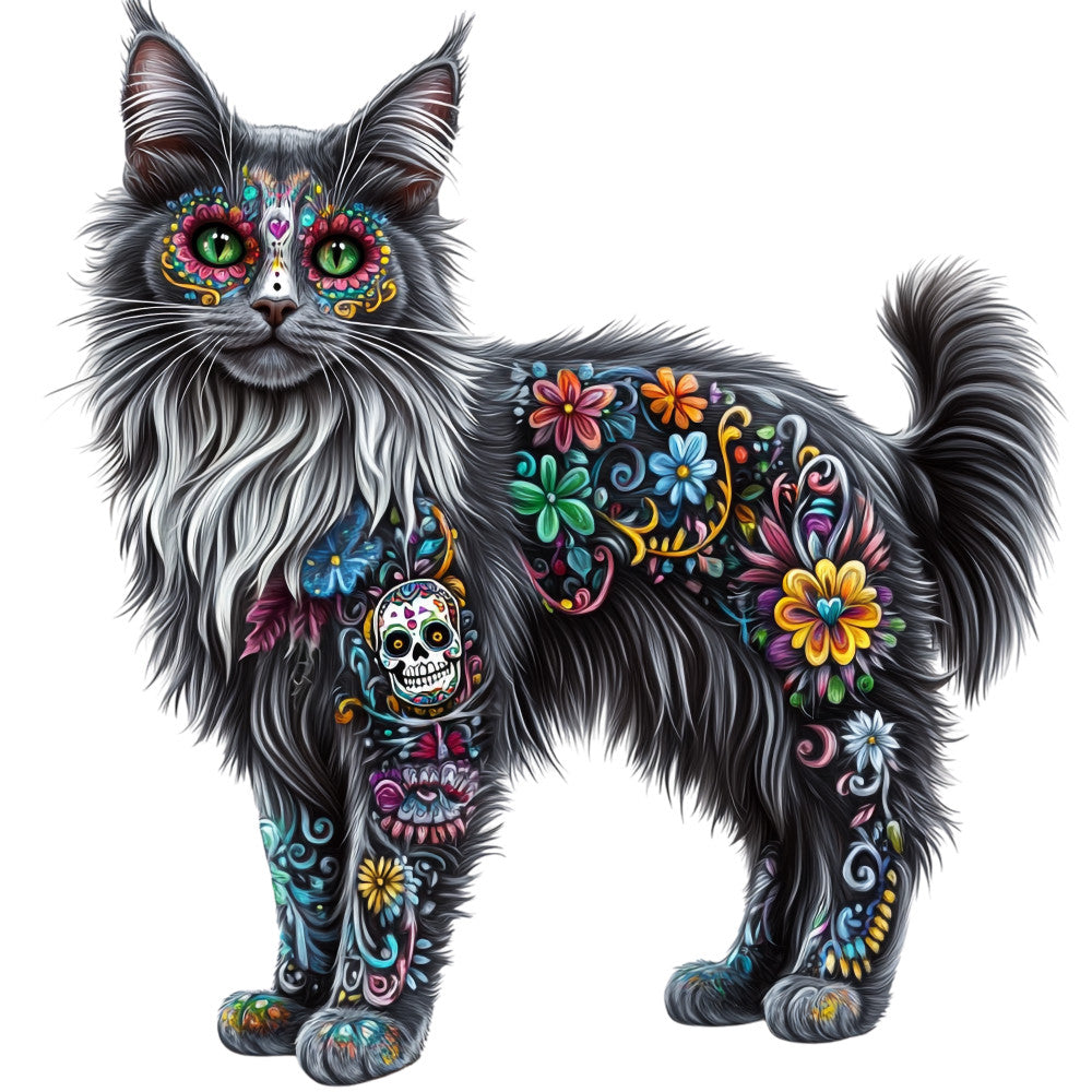 Cats de Los Muertos Fabric Panel 23