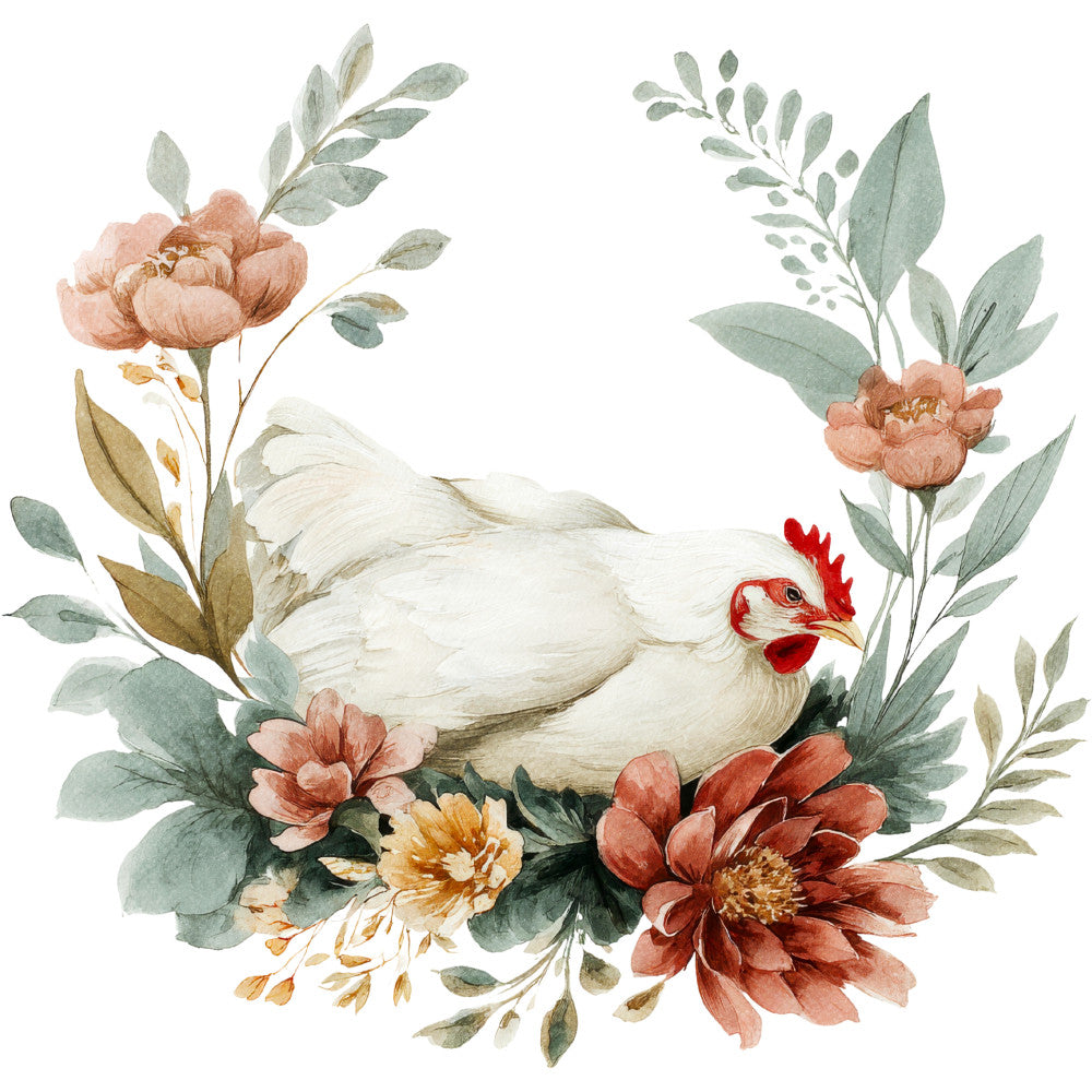 Farmhouse Chicken Decor Fabric Panel 43