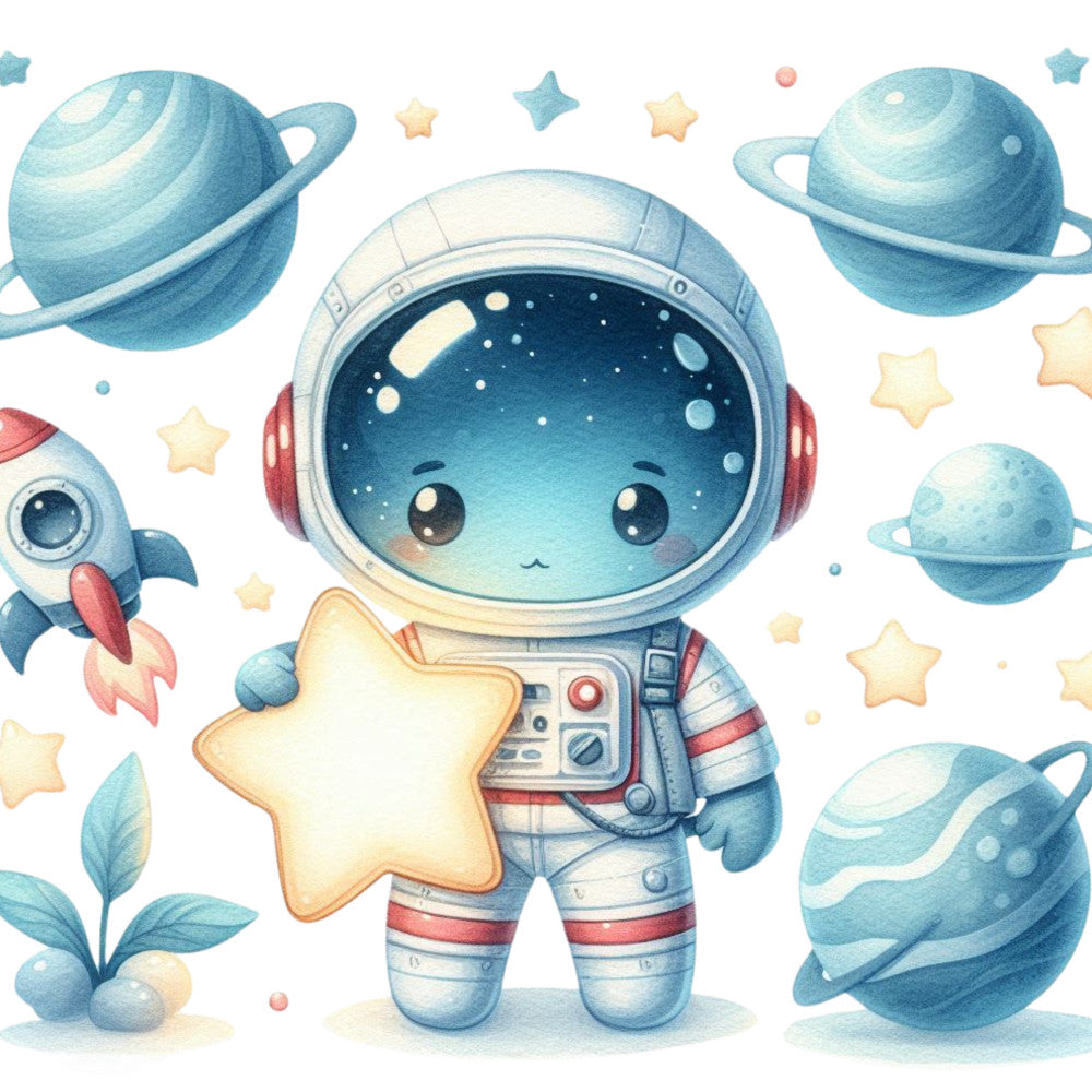 Cute Little Astronaut Fabric Panel 9