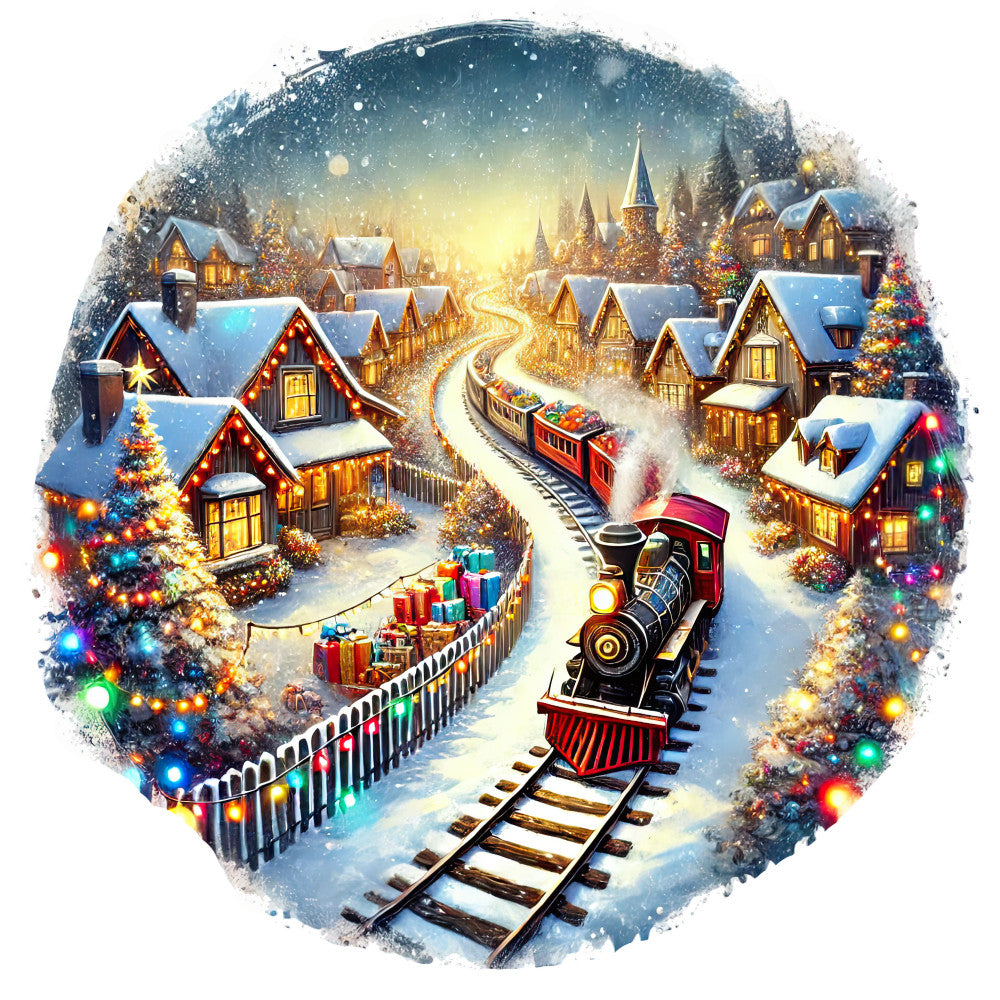 Christmas Villages Fabric Panel 4