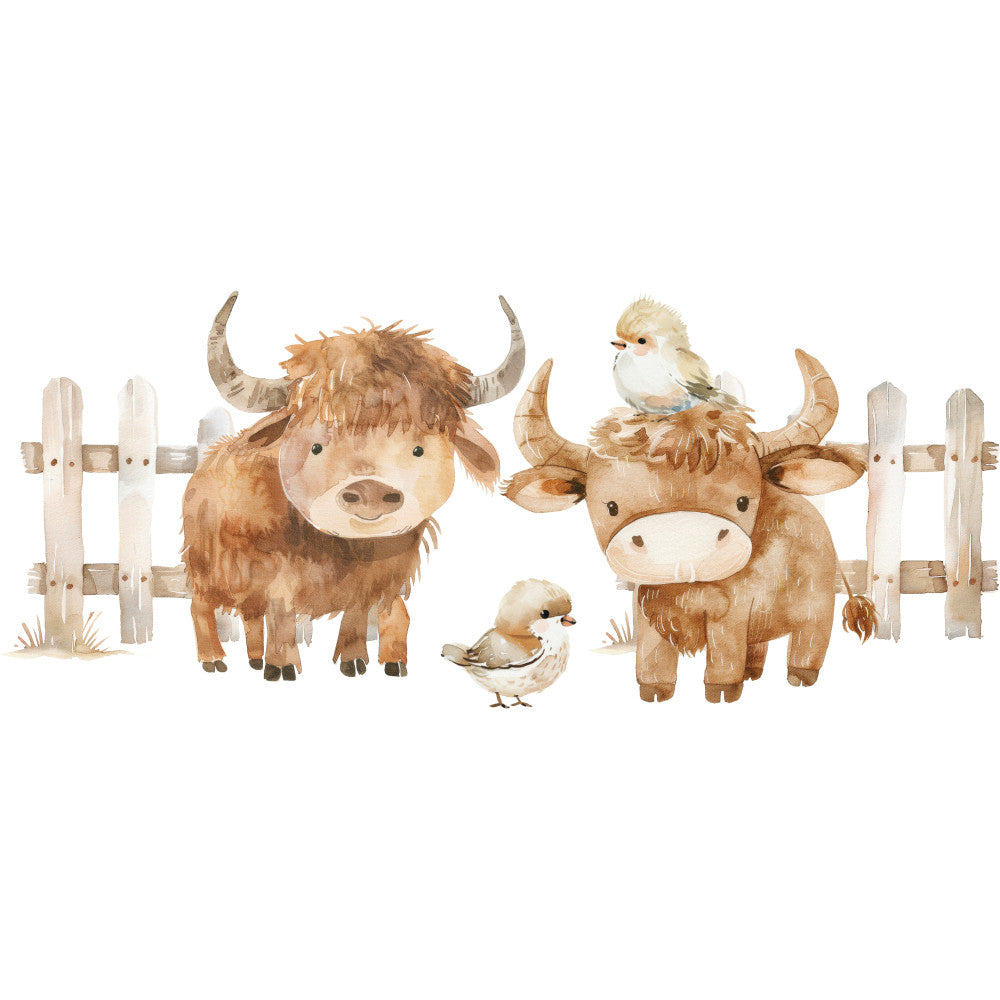 Watercolor Farm Fabric Panel 112