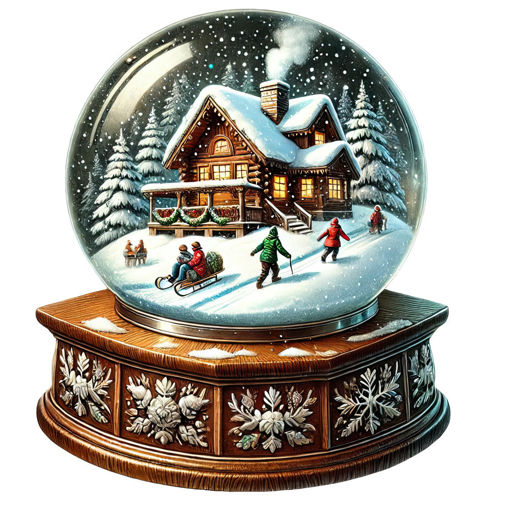 Christmas Snow Globes Fabric Panel 12