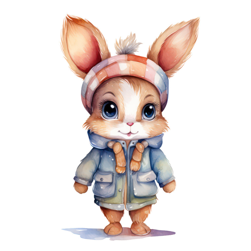 Woodland Animals in Clothes Fabric Panel 3