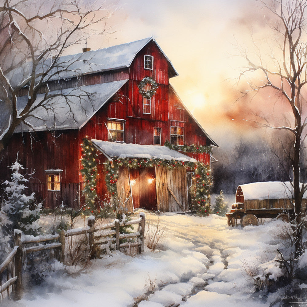 A Country Christmas Fabric Panel 33