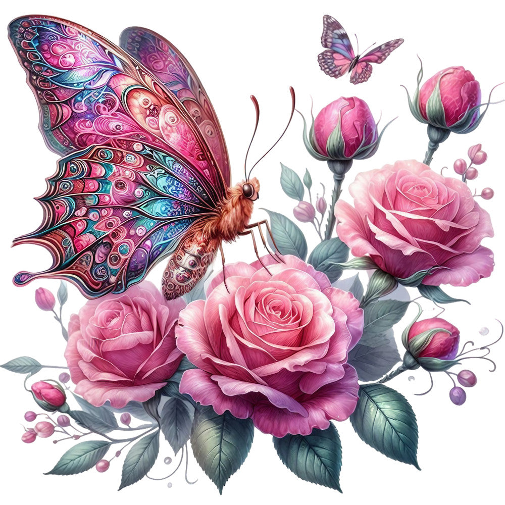 Spring Flowers and Butterflies Fabric Panel 12