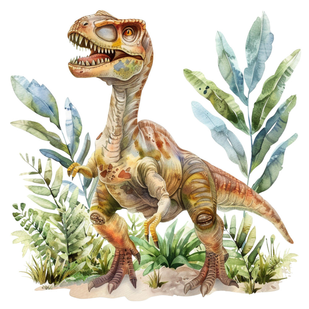 Watercolor Dinosaurs Fabric Panel 6