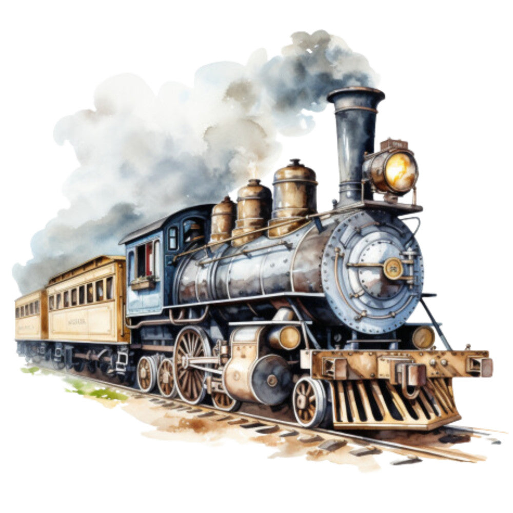 Steam Engine Train Fabric Panel 7