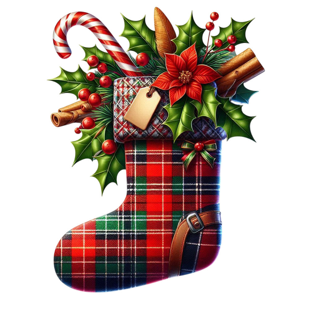 Cartoon Christmas Stockings Fabric Panel 13